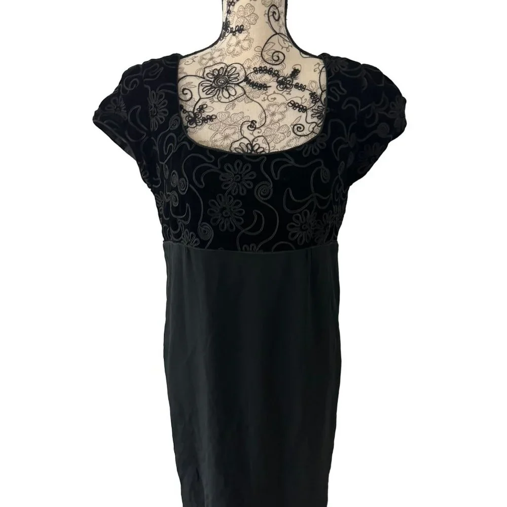 ANNA GOODYEAR Vintage Black Velvet Dress Size Small - Picture 3 of 6